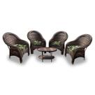Conjunto de Poltronas Fibra Sintética Caribe - 4 Poltronas + 1 Mesa Centro - Zimbros Verde Conjunto de Poltronas Fibra Sintética Caribe - 4 Poltronas + 1 Mesa Centro - Zimbros Verde