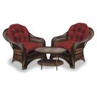 Conjunto de Poltronas Fibra Sintética Janaína - 2 Poltronas + 1 Mesa Centro - Tecido Duna Vermelho Conjunto de Poltronas Fibra Sintética Janaína - 2 Poltronas + 1 Mesa Centro - Tecido Duna Vermelho
