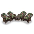 Conjunto de Poltronas Fibra Sintética Janaína - 4 Poltronas + 1 Mesa Centro - Tecido Saquarema Conjunto de Poltronas Fibra Sintética Janaína - 4 Poltronas + 1 Mesa Centro - Tecido Saquarema