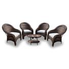 Conjunto de Poltronas Fibra Sintética Karibe - 4 Poltronas + 1 Mesa Centro - Tecido Duna Cru Conjunto de Poltronas Fibra Sintética Karibe - 4 Poltronas + 1 Mesa Centro - Tecido Duna Cru