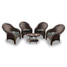 Conjunto de Poltronas Fibra Sintética Karibe - 4 Poltronas + 1 Mesa Centro - Tecido Palmares Petróleo Conjunto de Poltronas Fibra Sintética Karibe - 4 Poltronas + 1 Mesa Centro - Tecido Palmares Petróleo