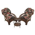 Conjunto de Poltronas Fibra Sintética Lisboa - 2 Poltronas + Mesa de Centro - Tecido Maui Preto