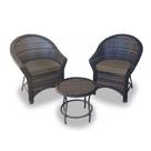Conjunto de Poltronas Fibra Sintética Munique - 2 Poltronas + 1 Mesa Centro - Tecido Duna Fendi