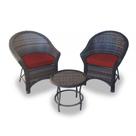 Conjunto de Poltronas Fibra Sintética Munique - 2 Poltronas + 1 Mesa Centro - Tecido Duna Vermelho