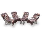 Conjunto de Poltronas Fibra Sintética Porto - 4 Poltronas + Mesa Centro - Tecido Revieira Marrom Conjunto de Poltronas Fibra Sintética Porto - 4 Poltronas + Mesa Centro - Tecido Revieira Marrom