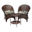 Conjunto de Poltronas Fibra Sintética Seul - 2 Poltronas + 1 Mesa Centro - Tecido Búzios Verde