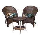Conjunto de Poltronas Fibra Sintética Seul - 2 Poltronas + 1 Mesa Centro - Tecido Iquitos Marrom