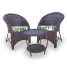Conjunto de Poltronas Fibra Sintética Seul - 2 Poltronas + 1 Mesa Centro - Tecido Zimbros Verde