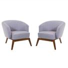 Conjunto de Poltronas Herval Brisa, Veludo Cinza