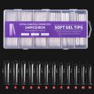 Conjunto de pontas de unhas falsas Cycullinyt Long Square Acrílico Transparente