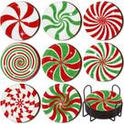 Conjunto de porta-copos de arte Perthlin Christmas Diamond de 9,5 cm e 8 peças