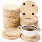 Conjunto de porta-copos de madeira Dicunoy, 24 peças, redondo, 10 cm, faça você mesmo Conjunto de porta-copos de madeira Dicunoy, 24 peças, redondo, 10 cm, faça você mesmo