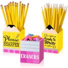 Conjunto de porta-lápis Gilprop Sharp and Dull Eraser Bucket Wood