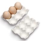 Conjunto de porta-ovos de cerâmica AbbyCindy de 6 xícaras (pacote com 2) branco