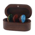 Conjunto de porta-palhetas de guitarra MYLYWOO Walnut com 1 jacarandá e 6 celulóides