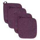 Conjunto de porta-panelas e almofadas quentes Ritz Terry 100% algodão, 4 unidades de beterraba