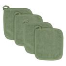 Conjunto de porta-panelas e almofadas térmicas Ritz Terry Cotton Juniper, pacote com 4