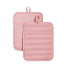 Conjunto de porta-panelas KitchenAid com nervuras, silicone macio, rosa seca