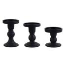 Conjunto de Porta-Velas BTGLLAS em Vidro Preto, 3 Peças