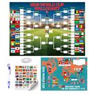 Conjunto de pôster da Copa do Mundo 60x90 cm com calendário de futebol e bandeiras