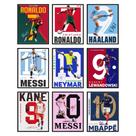 Conjunto de pôsteres BigWig Prints Soccer Messi Ronaldo 20x25cm (9)