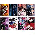 Conjunto de pôsteres Black Butler Anime, 8 peças, assinado e gravado