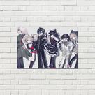 Conjunto de pôsteres Danganronpa, 8 impressões com parede sem moldura de 42 x 28,5 cm A