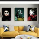 Conjunto de pôsteres Joker Movie, 3 peças de impressão em tela Conjunto de pôsteres Joker Movie, 3 peças de impressão em tela