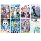 Conjunto de pôsteres Re:Zero Anime, coleção de 8 peças, papel 42x29cm