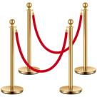 Conjunto de postes Stanchion VIVOHOME em aço inoxidável com cordas de veludo