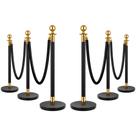 Conjunto de postes Stanchion VIVOHOME em aço inoxidável com cordas de veludo