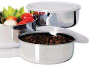 Conjunto de Pote com tampa 3 Peças Inox - Euro Home IN 0068