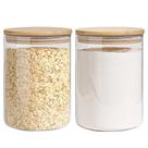 Conjunto de potes de armazenamento de vidro EQEY Elegant com tampas de bambu herméticas