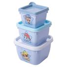 Conjunto de Potes de Plástico Infantil Bebê Conect 3 Unidades Quadrados Meninos - Plasútil Baby