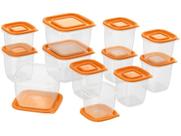 Conjunto de Potes de Plástico Laranja Continental 12 Unidades