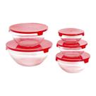 Conjunto de Potes de Vidro com Tampa Casa do Chef 5 Peças
