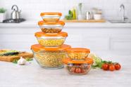 Conjunto de Potes de Vidro com Tampa Hermética Kit 5 Peças para Organização de Alimentos e Cozinha