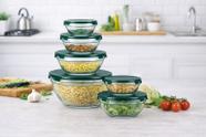 Conjunto de Potes de Vidro com Tampa Hermética Kit 5 Peças para Organização de Alimentos e Cozinha