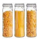 Conjunto de potes de vidro ComSaf 1,8 L herméticos com tampas para armazenamento de alimentos x3