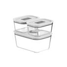 Conjunto De Potes De Vidro Herméticos 3 Peças Fresh Lock Ou Conjunto De Potes De Vidro Herméticos 3 Peças Fresh Lock Ou