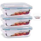 Conjunto de Potes de Vidro Herméticos para Marmitas e Alimentos Frescos Armazenamento Prático e Durável 1030ml