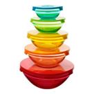 Conjunto de Potes e Tampas Coloridas 5 Peças Conjunto de Potes e Tampas Coloridas 5 Peças