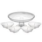 Conjunto De Potes Formato Coração Com Prato Para Bolo Com Pé Em Cristal Conjunto De Potes Formato Coração Com Prato Para Bolo Com Pé Em Cristal