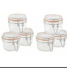 Conjunto de Potes Herméticos de Vidro com 6 Peças de 200 ml.