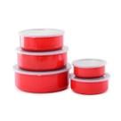 Conjunto de Potes Herméticos Inox Kit 5 Peças Porta Alimento