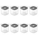 Conjunto De Potes Herméticos Para Temperos 150 Ml 8 Peças Block Modular Transparente Ou