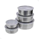 Conjunto de Potes Inox Tigela Com Tampa 5 Tamanhos Kit 5