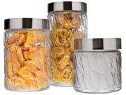 Conjunto de potes organizador cozinha 3 peças euro home