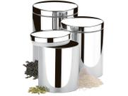 Conjunto de Potes para Mantimentos com Tampa Brinox Suprema 3 Peças Aço Inox