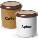 Conjunto De Potes Porta Mantimentos Café E Açúcar 2 Litros Ercaplast